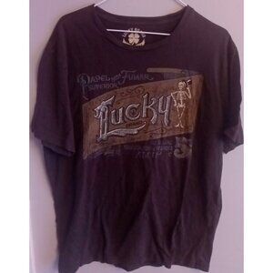 LUCKY BRAND MEN's Tee Large Papel Para Fumar Superior Skeleton
